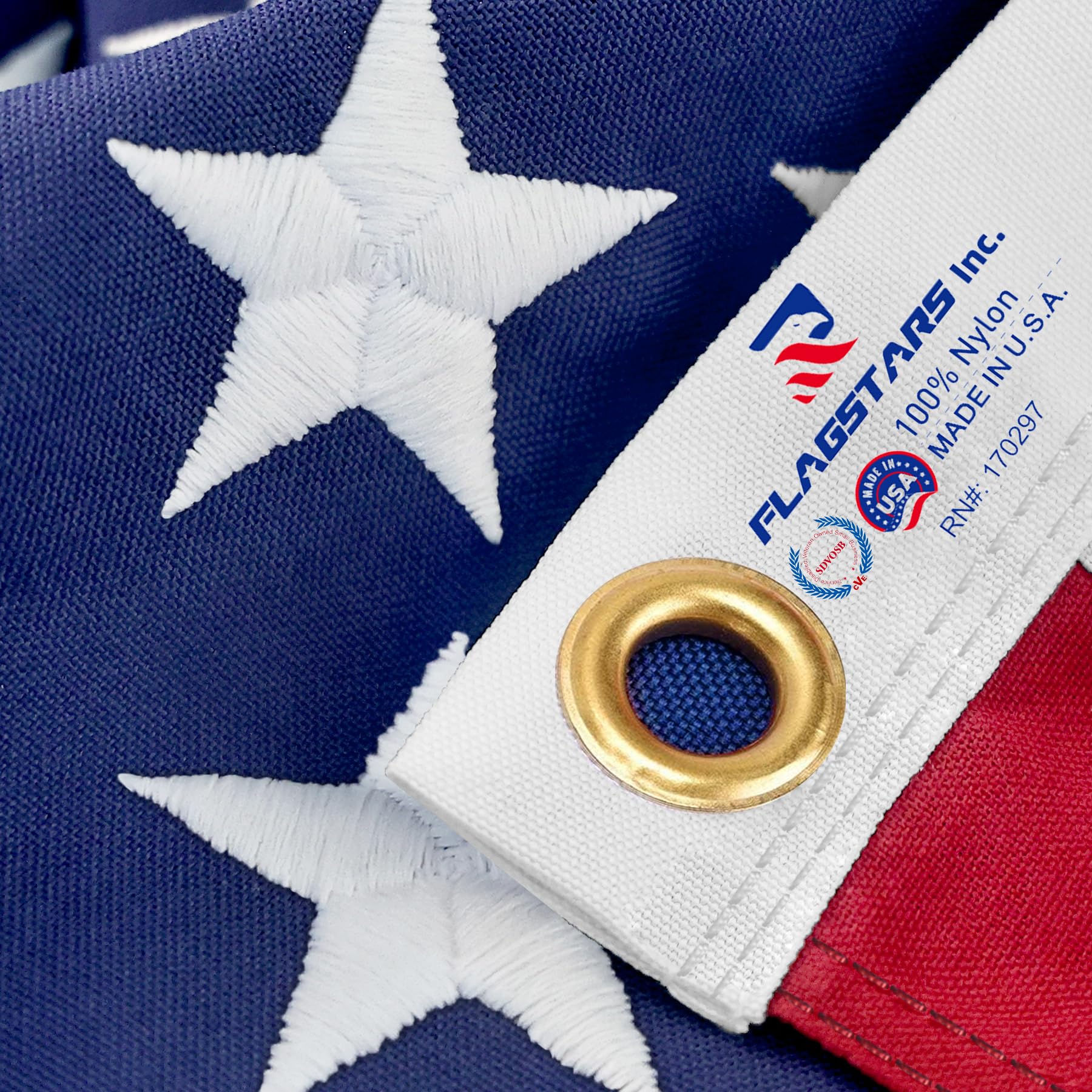 American Flag vista frontal 3x5, nylon resistente y colores vivos