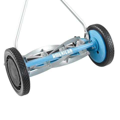American Lawn Mower afilador manual incluido junto al cilindro, mantiene filo y rendimiento