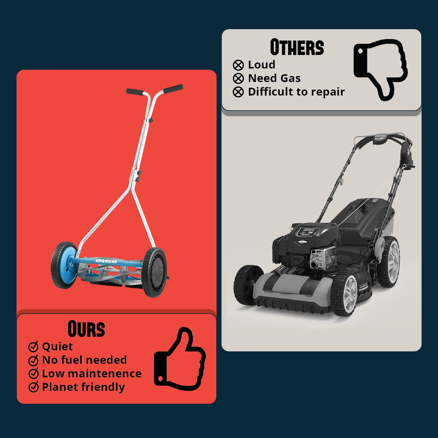 American Lawn Mower primer plano del cilindro de cinco cuchillas, corte limpio y preciso