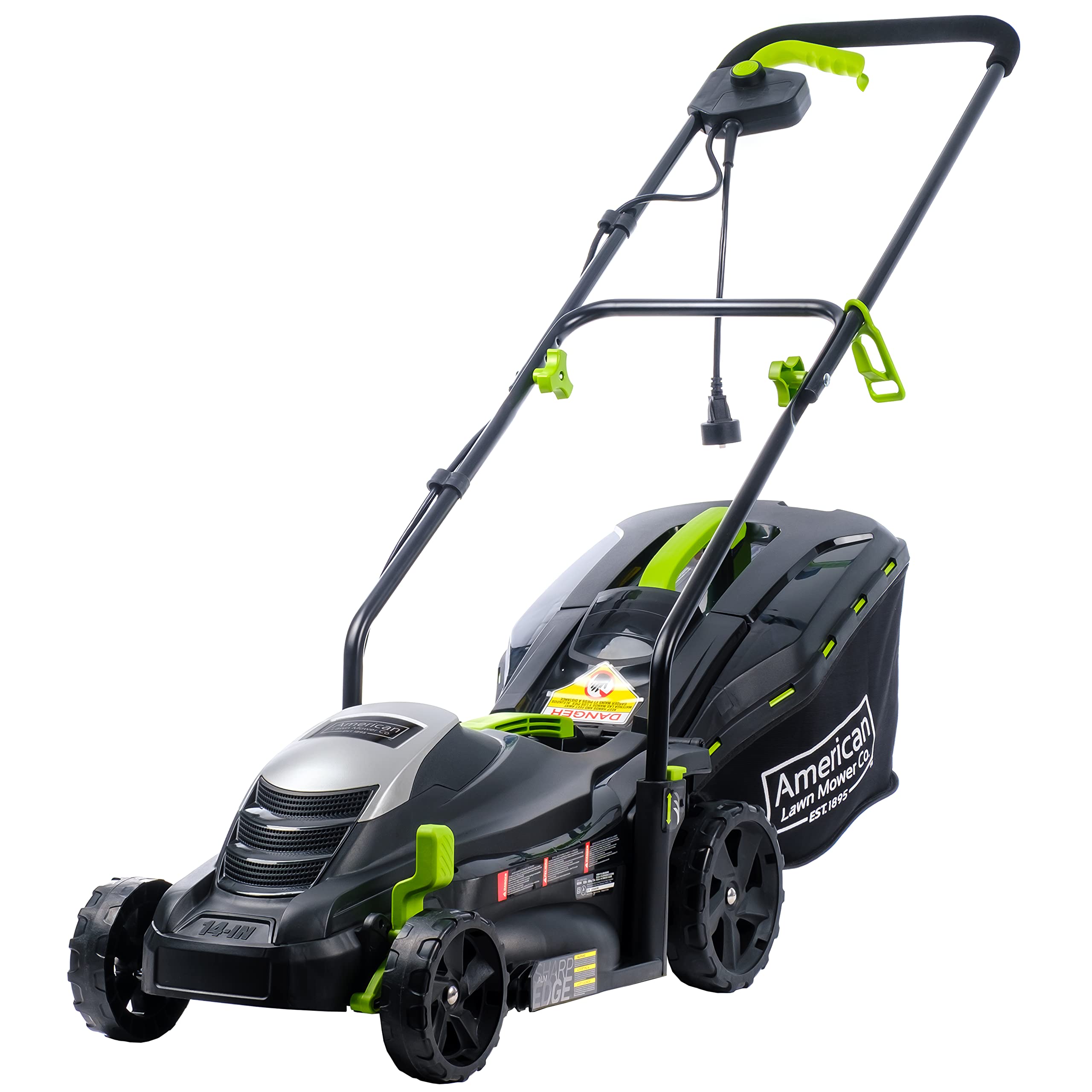 American Lawn Mower vista frontal mostrando tamaño compacto y maniobrabilidad