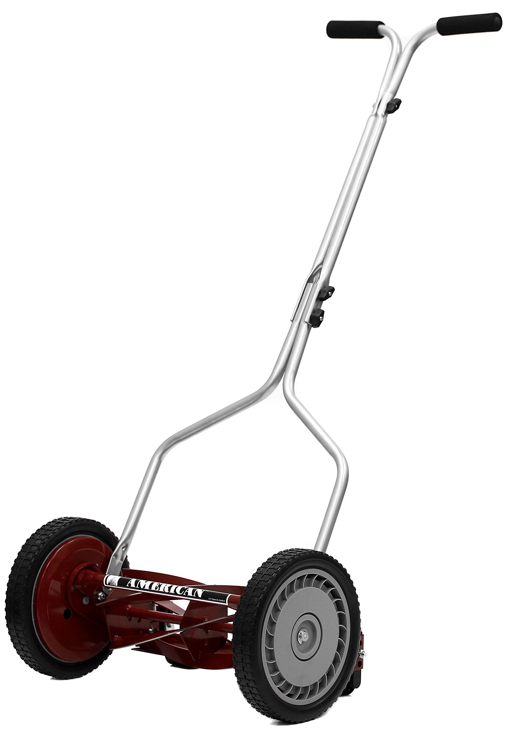 American Lawn Mower Company vista frontal del cortacésped, maniobrabilidad mejorada