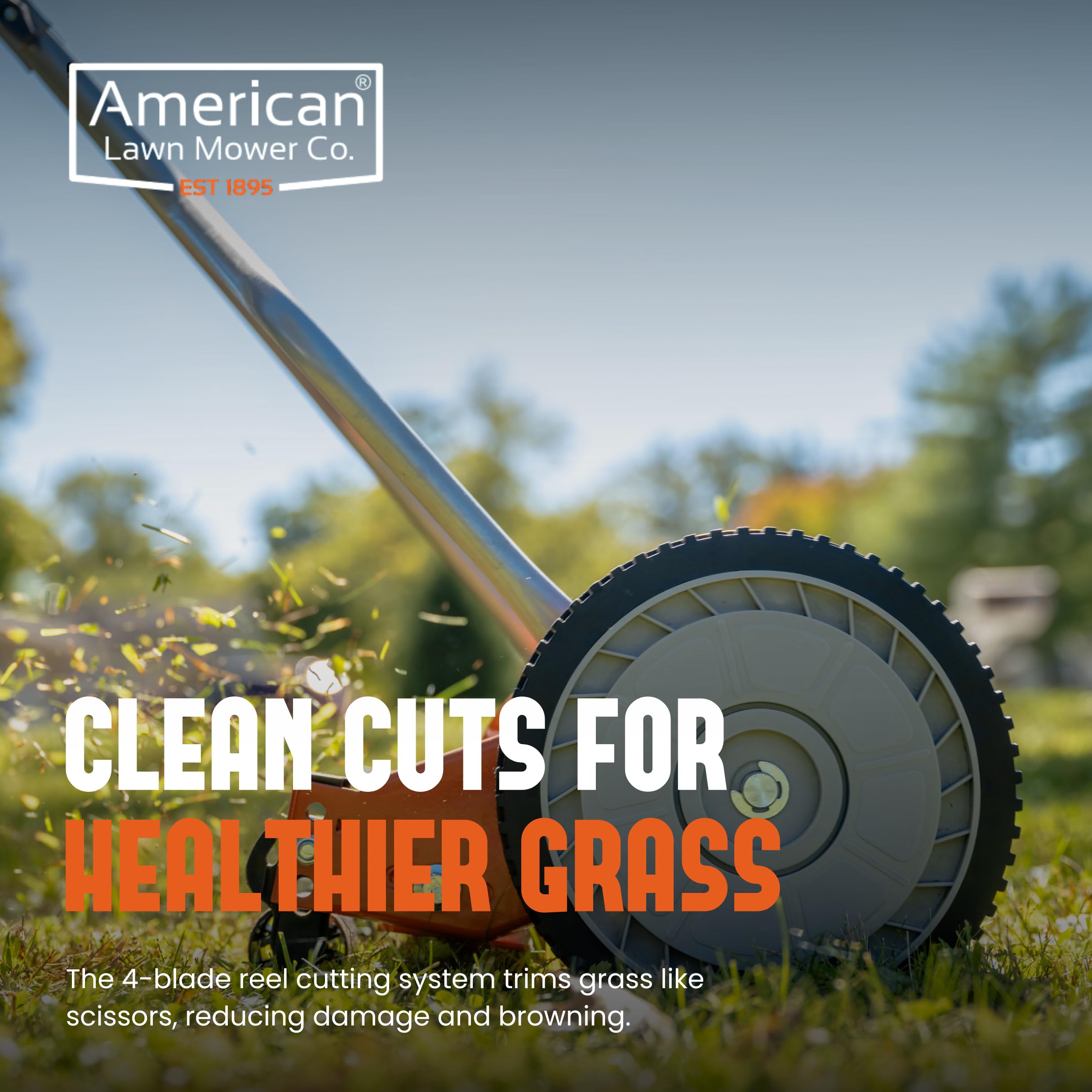 American Lawn Mower primer plano de las 4 cuchillas, corte tipo tijera