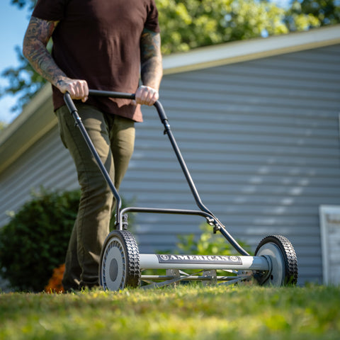 American Lawn Mower primer plano de las cuchillas de acero, corte preciso y duradero