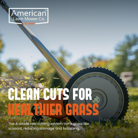 American Lawn Mower primer plano de las 4 cuchillas, corte tipo tijera