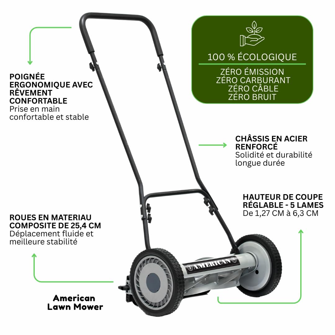 American Lawn Mower rueda con banda radial, tracción y desplazamiento suave