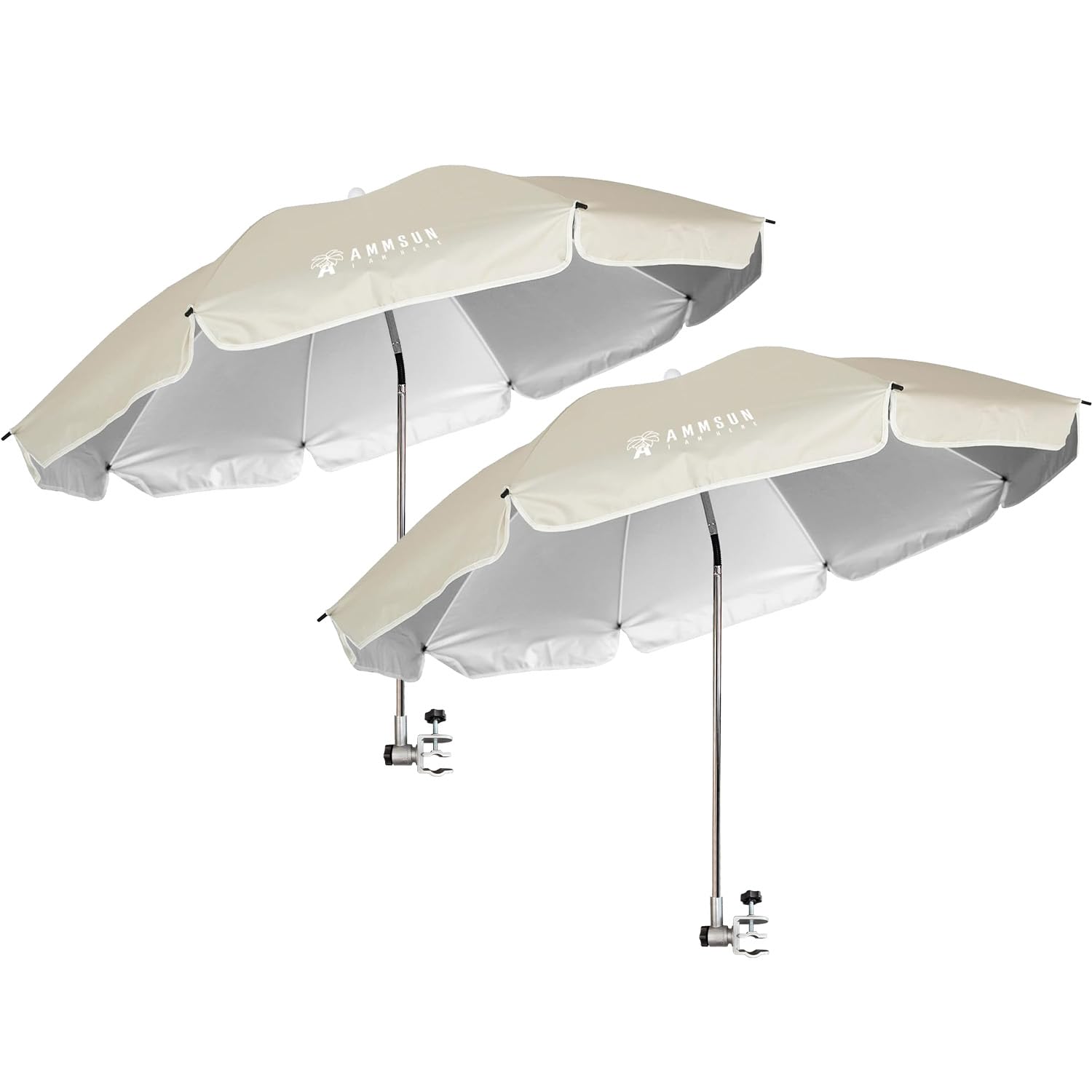 AMMSUN vista frontal del par protegiendo una silla, sombra amplia