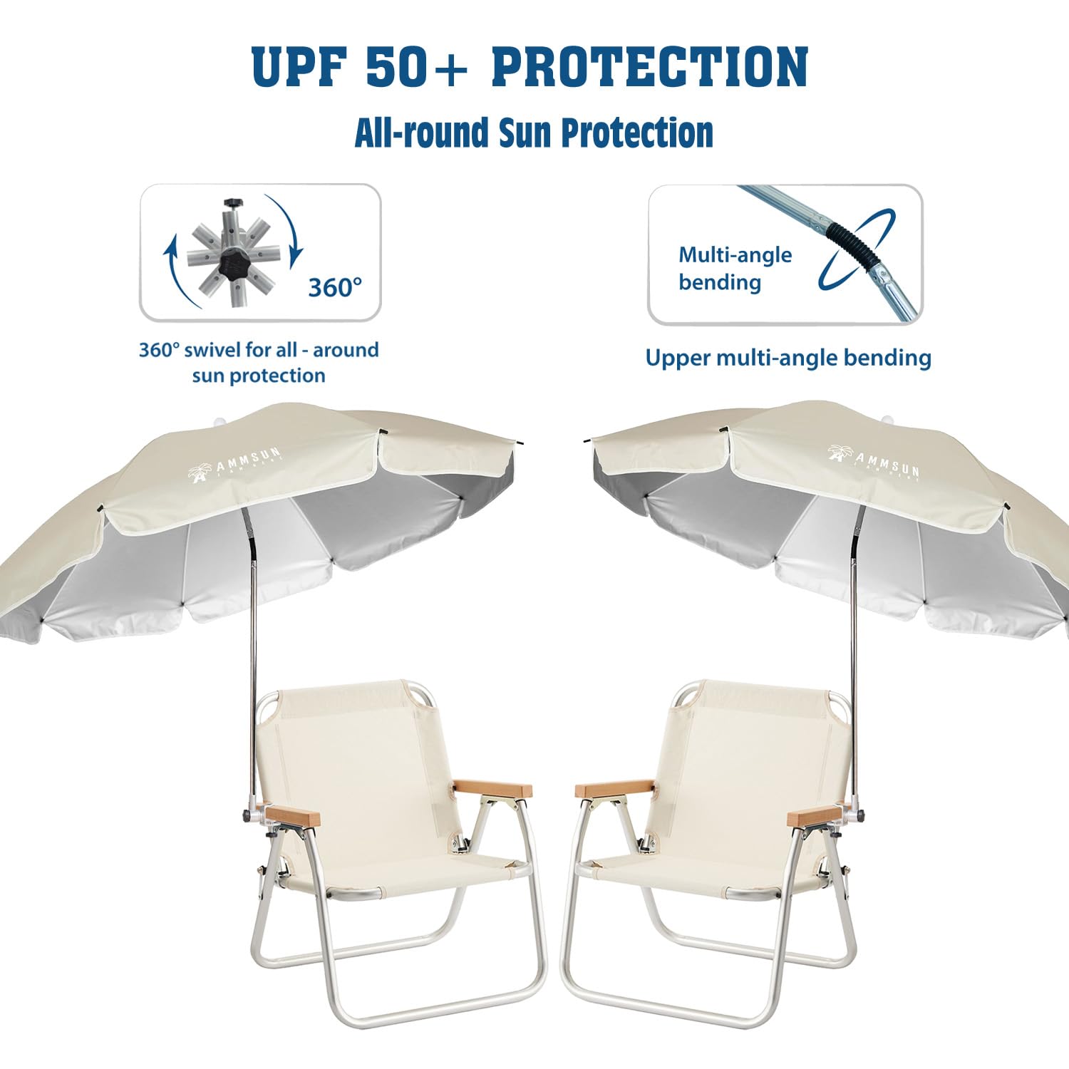 AMMSUN textura de la tela oxford plateada con protección UPF, bloqueo solar