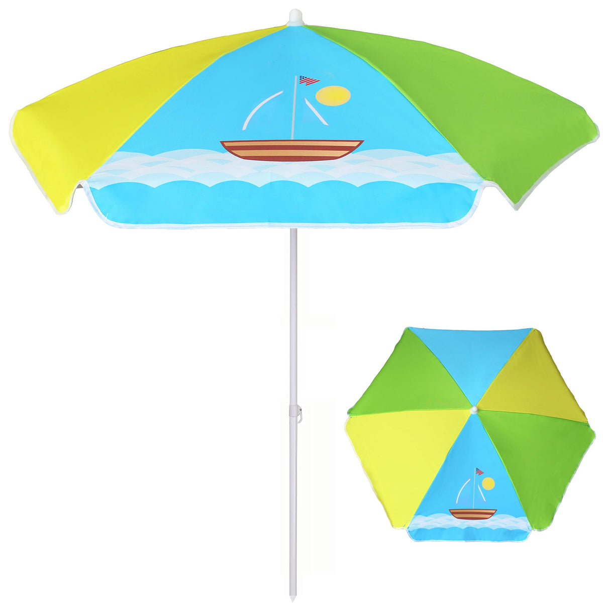 AMMSUN vista frontal del parasol mostrando colores y cobertura