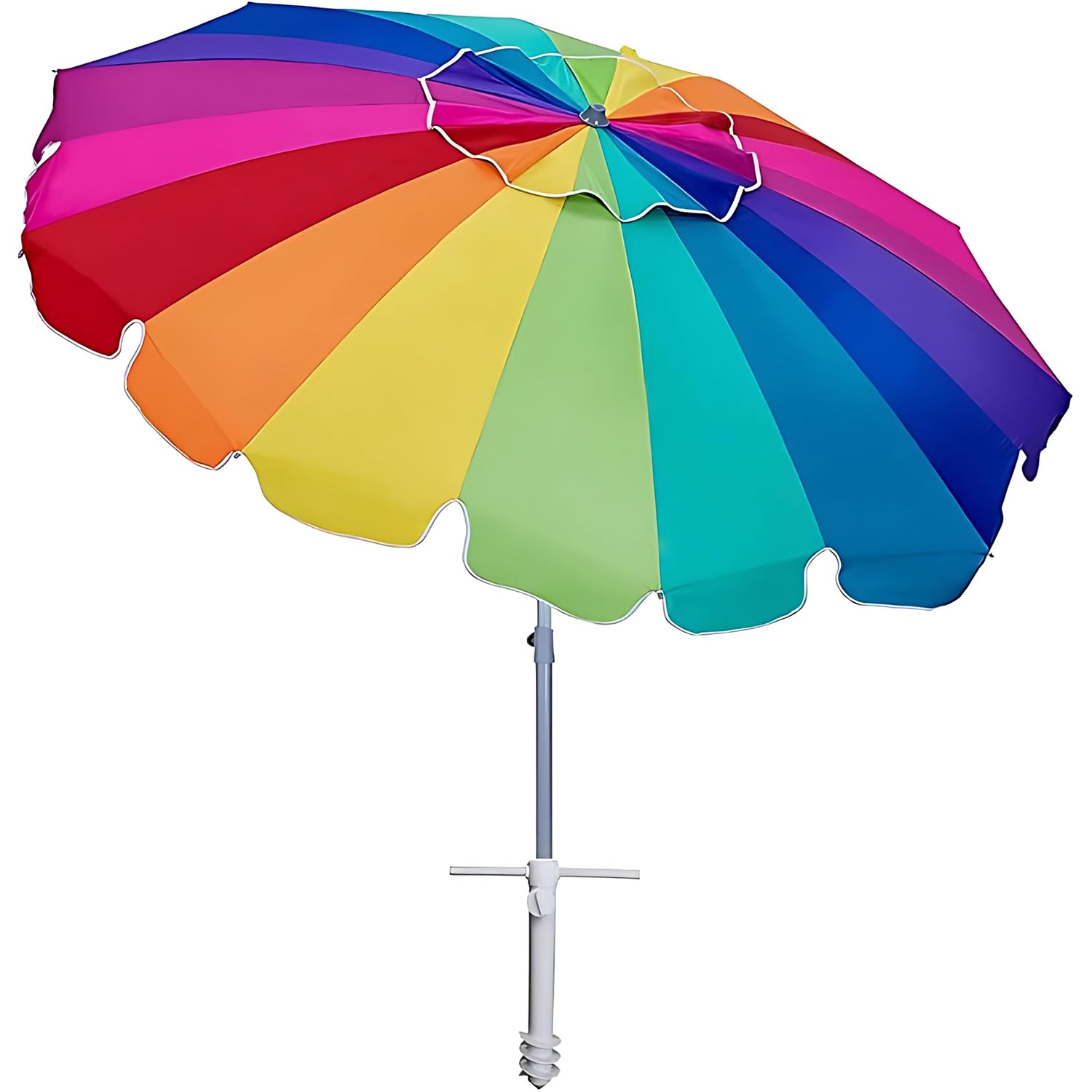 AMMSUN sombrilla frontal arco iris mostrando gran cobertura
