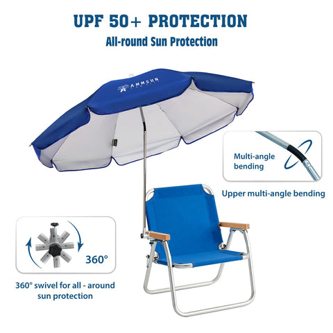 AMMSUN detalle de la tela oxford plateada con protección UPF50+, refleja calor