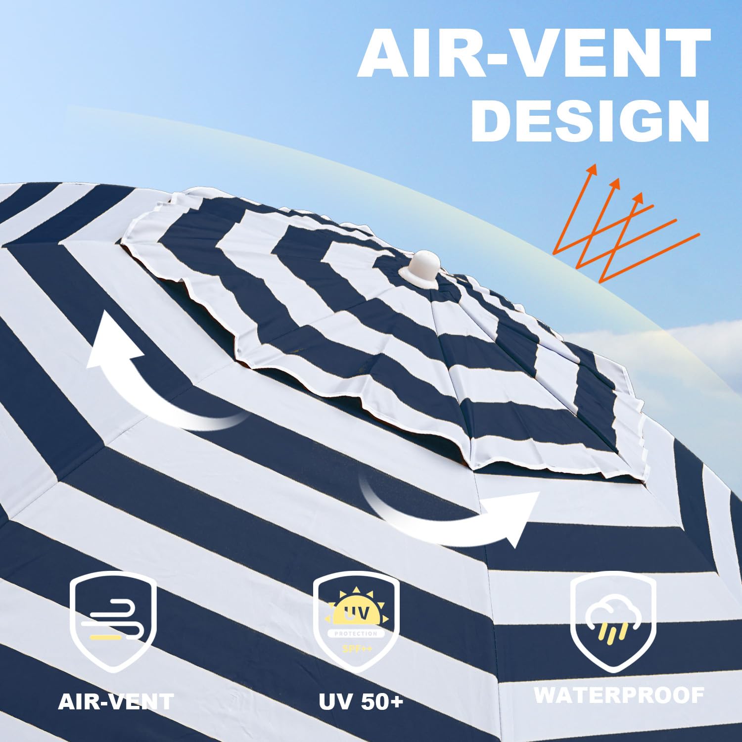 AMMSUN ventilación superior que reduce el impacto del viento