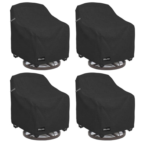 ANartcle vista frontal del pack de 4 fundas protegiendo sillas