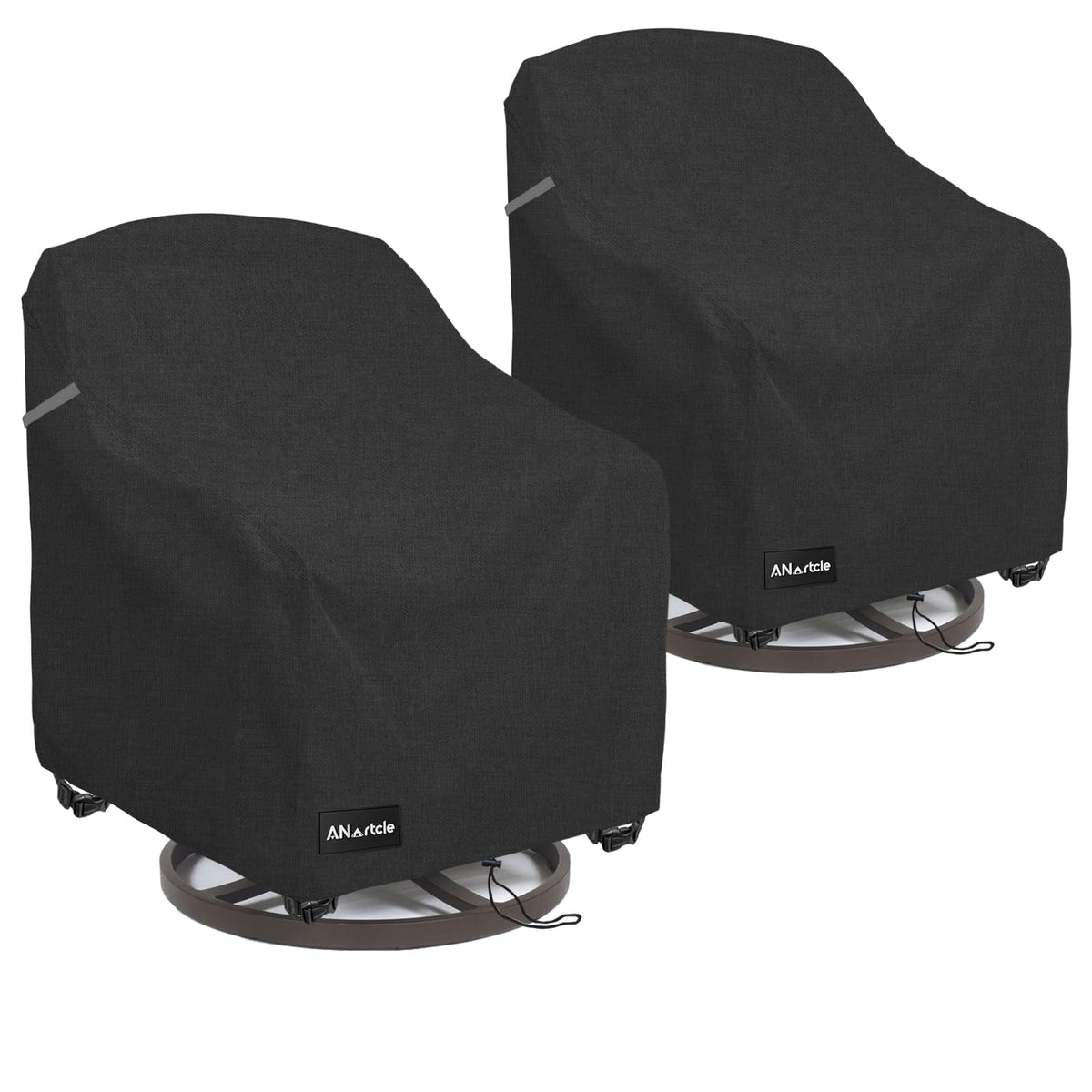 ANartcle funda frontal puesta en sillón giratorio mostrando cobertura completa y protección