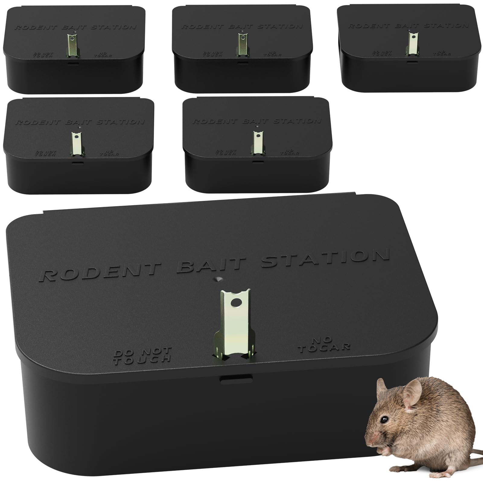 Anblak vista frontal de la caja mostrando la tapa segura y protección antiescape