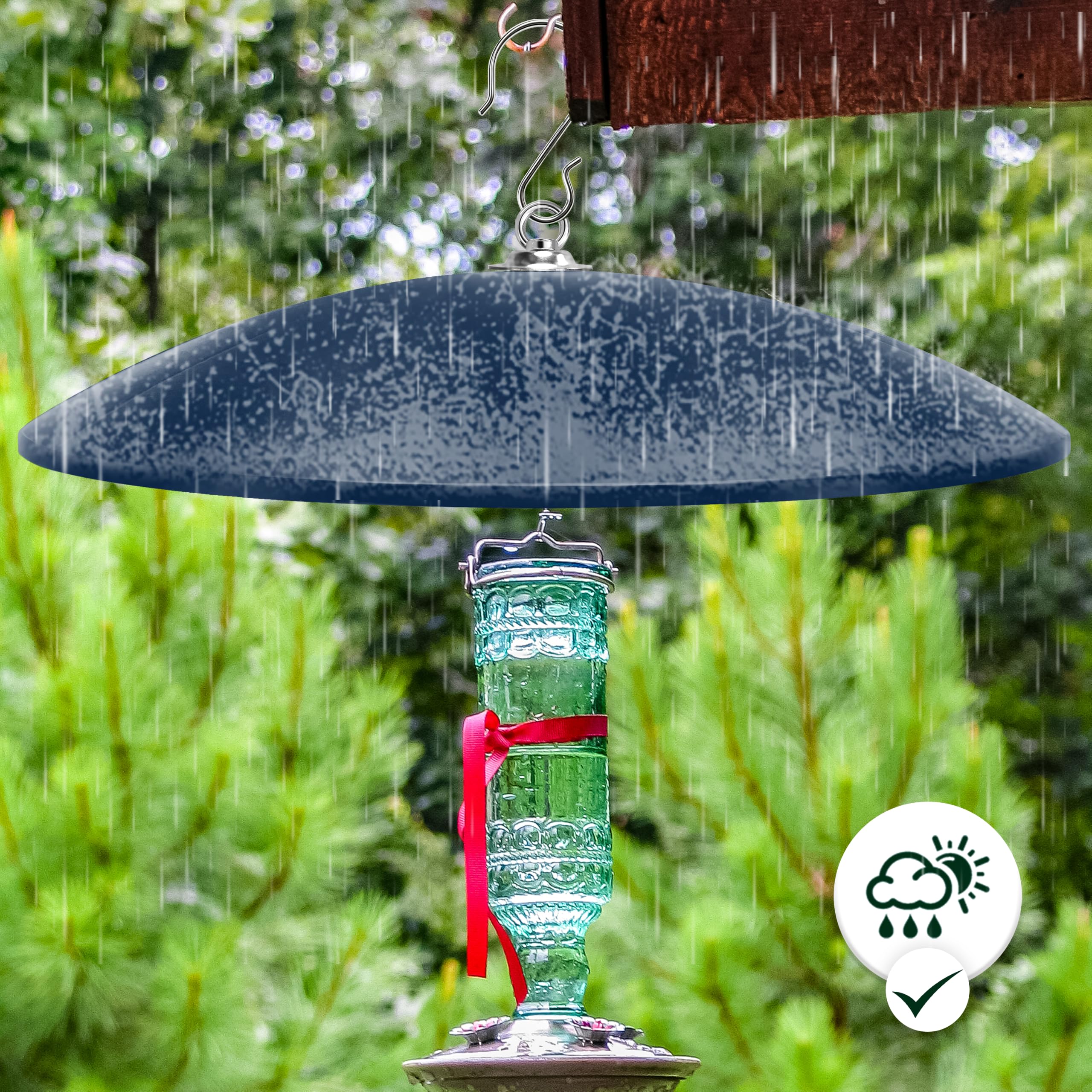andergi capota bajo lluvia que mantiene secos los alimentos del comedero