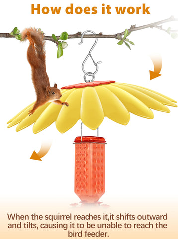andergi cubierta en uso sobre comedero de colibrí para mantener seco el néctar
