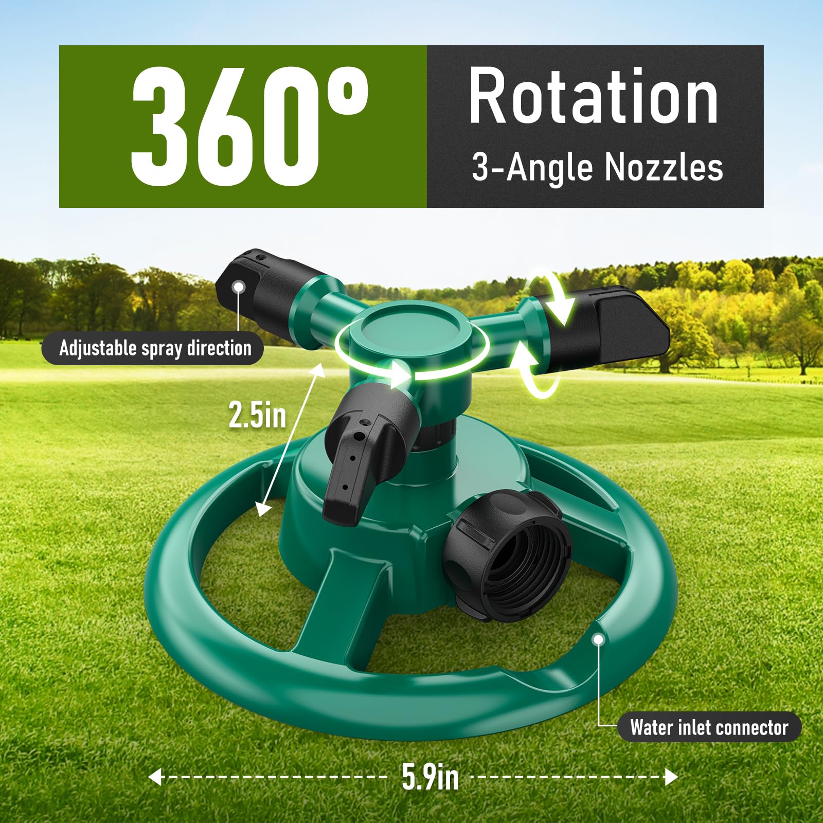 ANDVANA detalle de brazos rotativos para riego uniforme