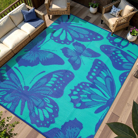 Anidaroel alfombra exterior frontal mostrando colores y beneficio de resistencia