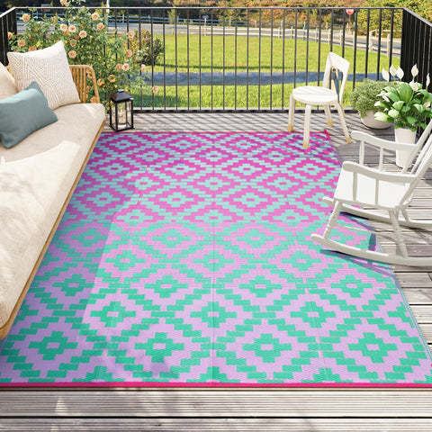 Anidaroel vista frontal de la alfombra ombré con colores vivos y durabilidad