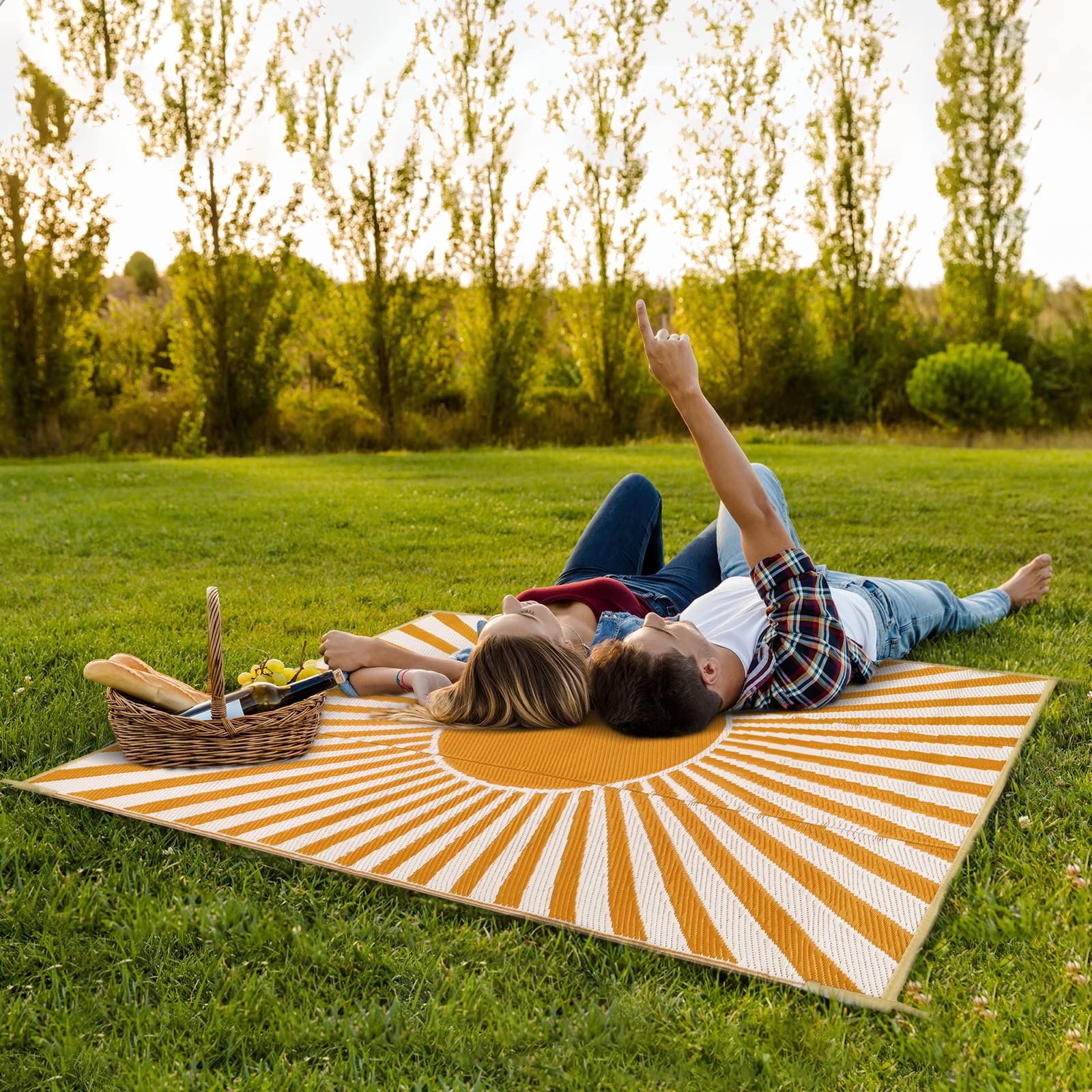 Anidaroel alfombra 6x9 comparada con mesa y sillas para apreciar tamaño útil