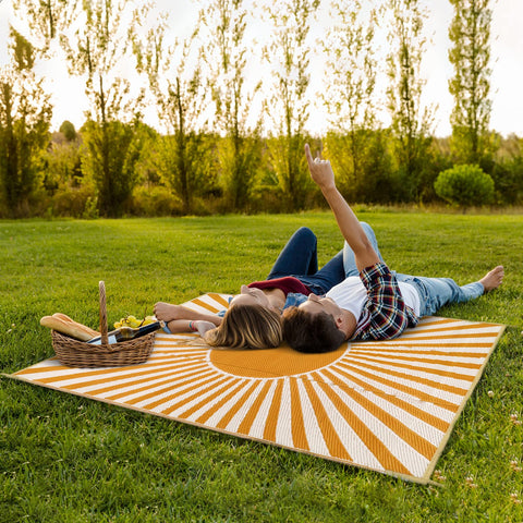 Anidaroel alfombra 6x9 comparada con mesa y sillas para apreciar tamaño útil