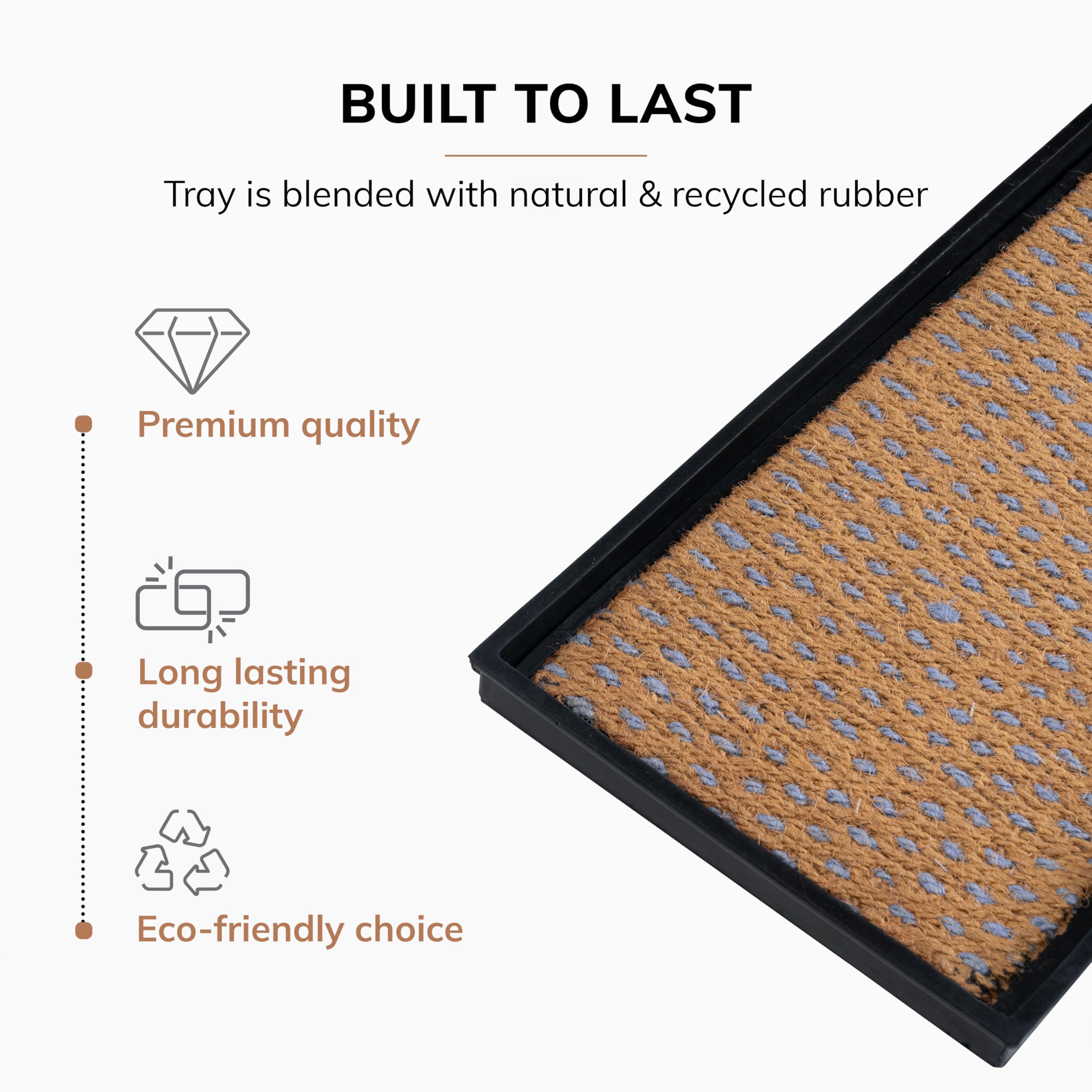 Anji Mountain inserto de coir tan y azul absorbe humedad con estilo
