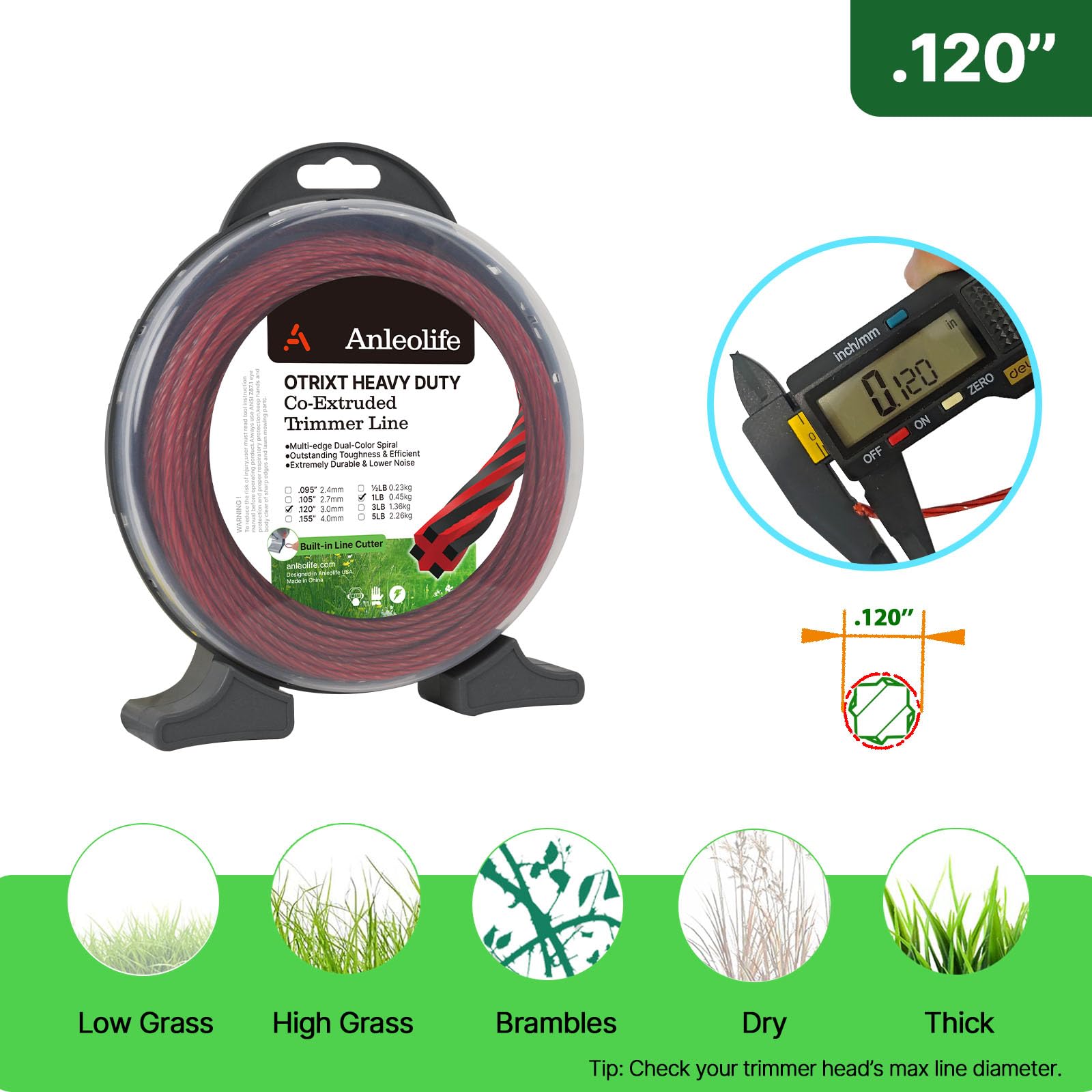 Anleolife detalle del perfil espiral mostrando bordes de corte duraderos