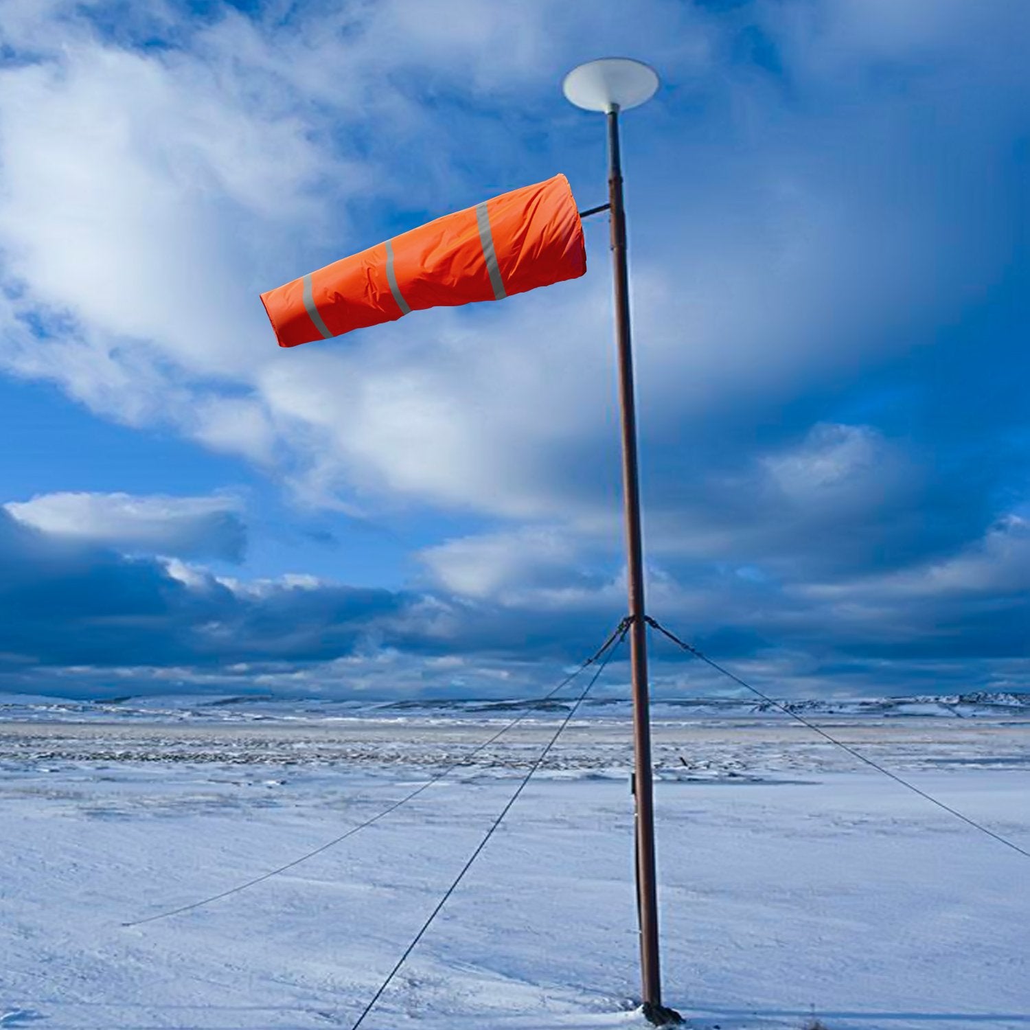 Anley windsock comparación de tamaño junto a regla, muestra escala real