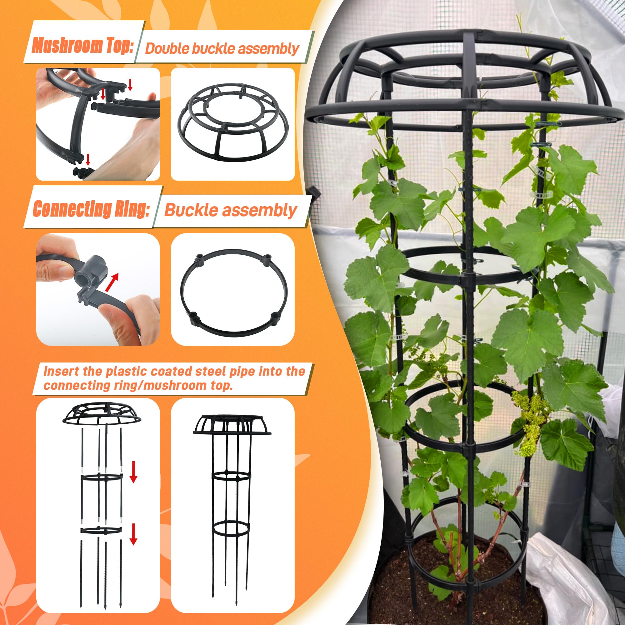 Anothera en uso con maceta de tomates sosteniendo plantas