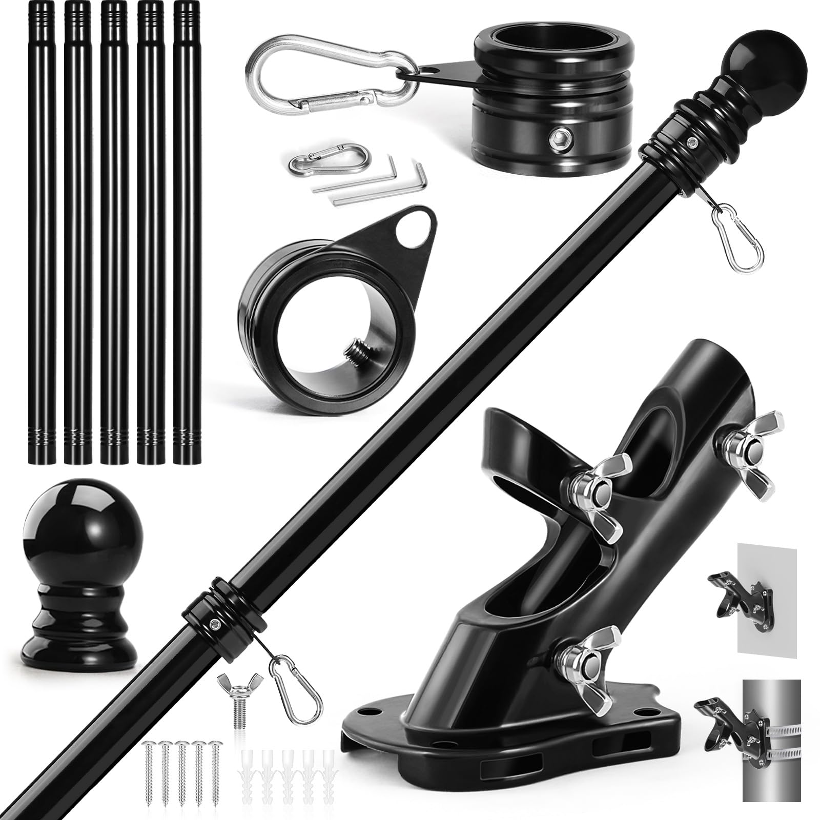 Anovo mástil frontal del kit mostrando acabado negro y soporte, mejora la presentación exterior
