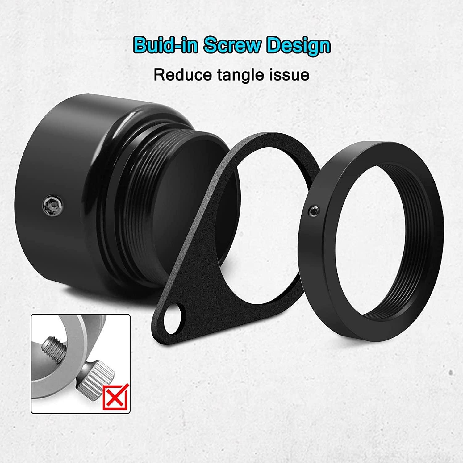 Anovo tornillos largo y corto para ajuste a 1.02–1.25 pulgadas de mástil