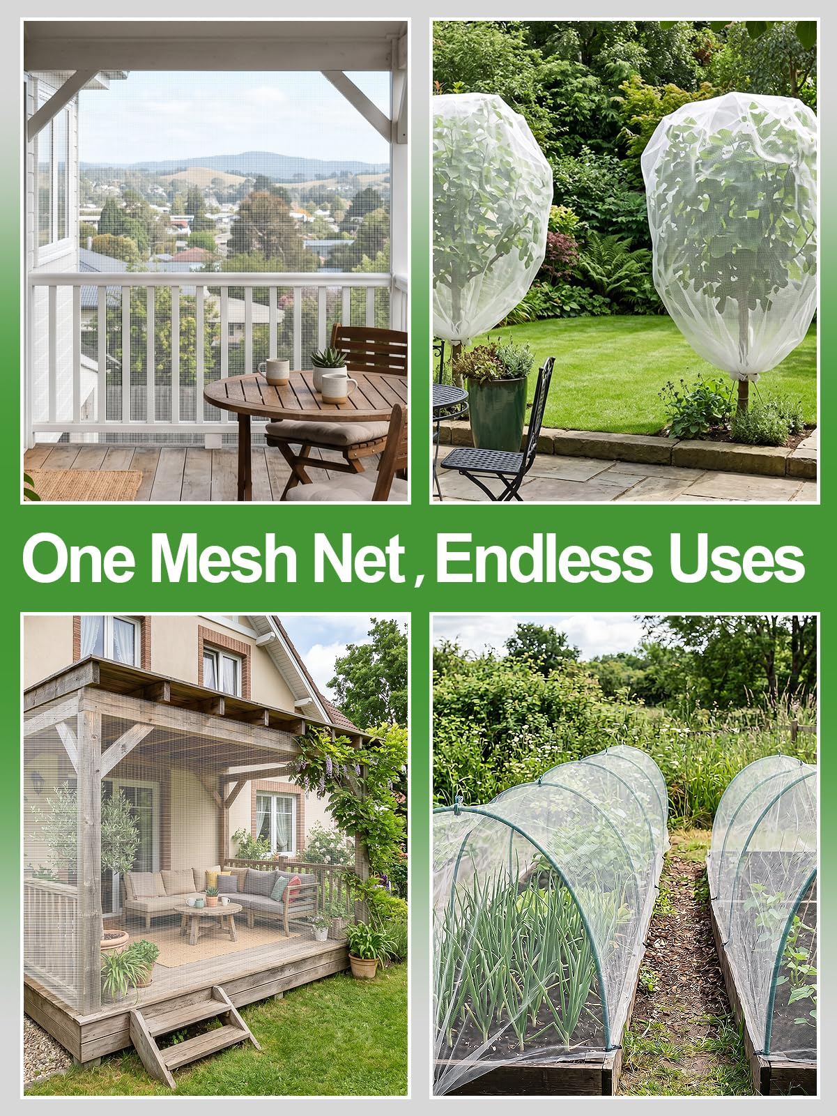 ANPHSIN ambiente de terraza con malla blanca estética y sombra
