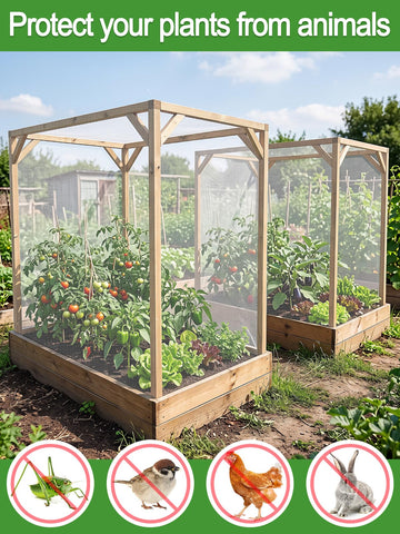 ANPHSIN mosquitera protegiendo cama de cultivo y evitando aves