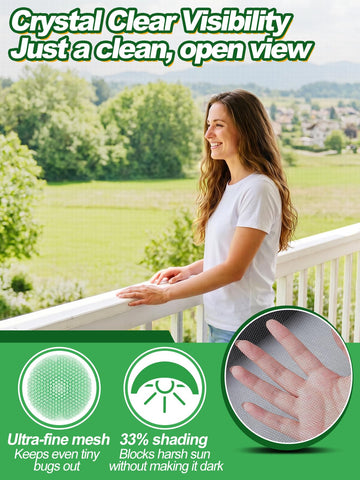 ANPHSIN malla colocada en ventana visible para confort y privacidad