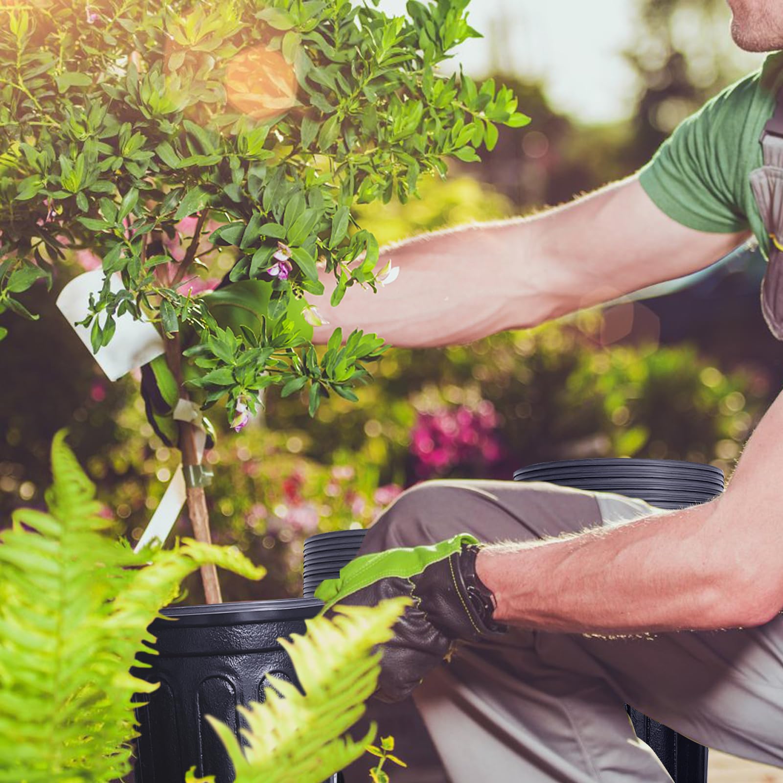 Anyumocz macetas en balcón con plantas, aspecto estético y funcional