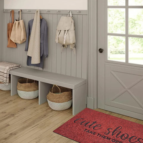 AOAOPQ detalle del bordado "Cute Shoes TAKE THEM Off" resaltando diseño durable