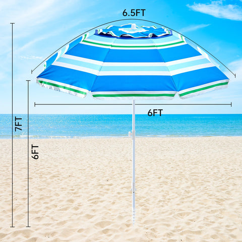 Aohanoi sombrilla en playa con familia transmitiendo confort y protección solar