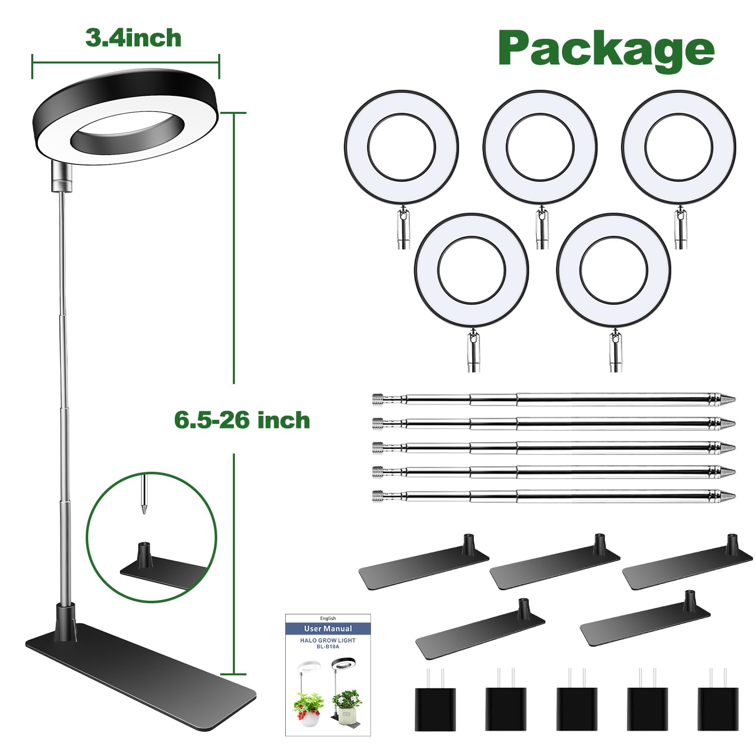 Aokrean escena en salón iluminando varias plantas para un ambiente saludable