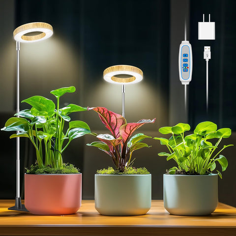 Aokrean vistas frontales del pack de 2 con diseño y luces encendidas, apariencia decorativa