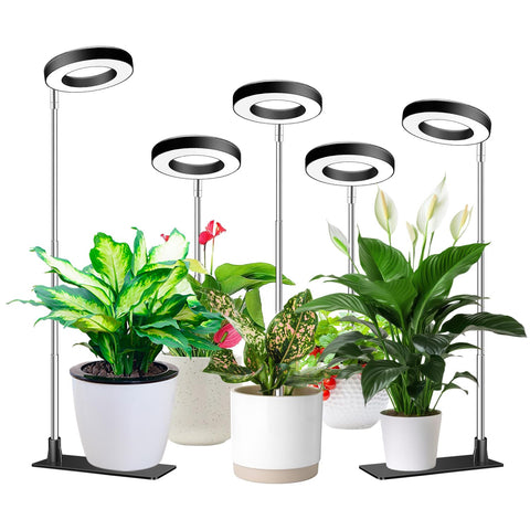 Aokrean vista frontal del pack de 5 luces para cultivo interior con control fácil