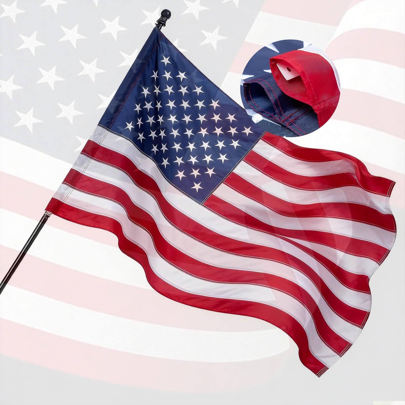 AOTAI bandera 3x5 ft frontal mostrando colores vibrantes y resistencia