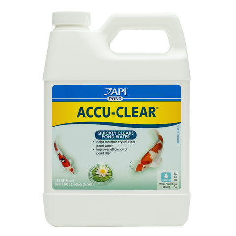 API ACCU-Clear botella frontal mostrando etiqueta y volumen útil