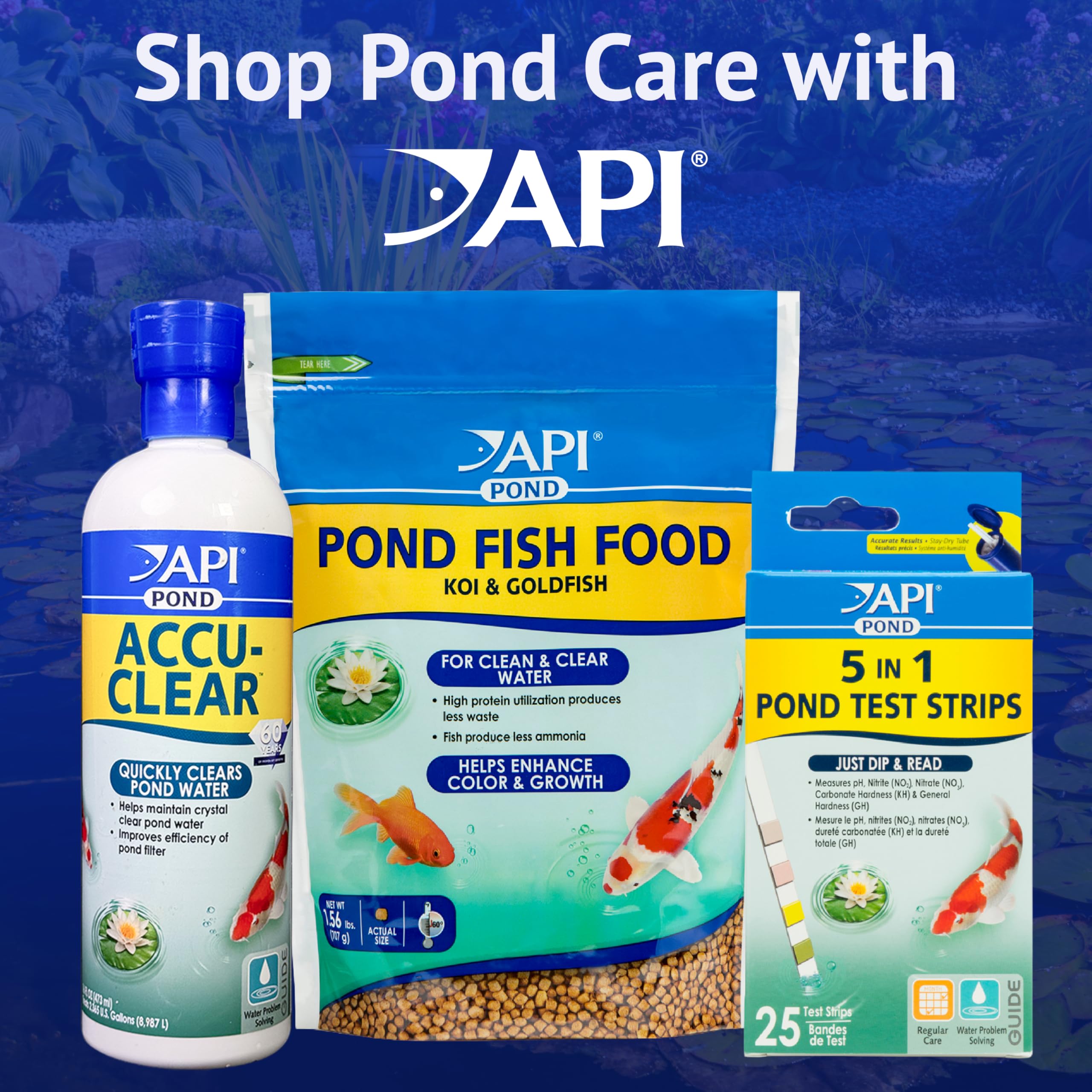 Efecto antes y después en agua tratada con API POND ALGAEFIX para claridad