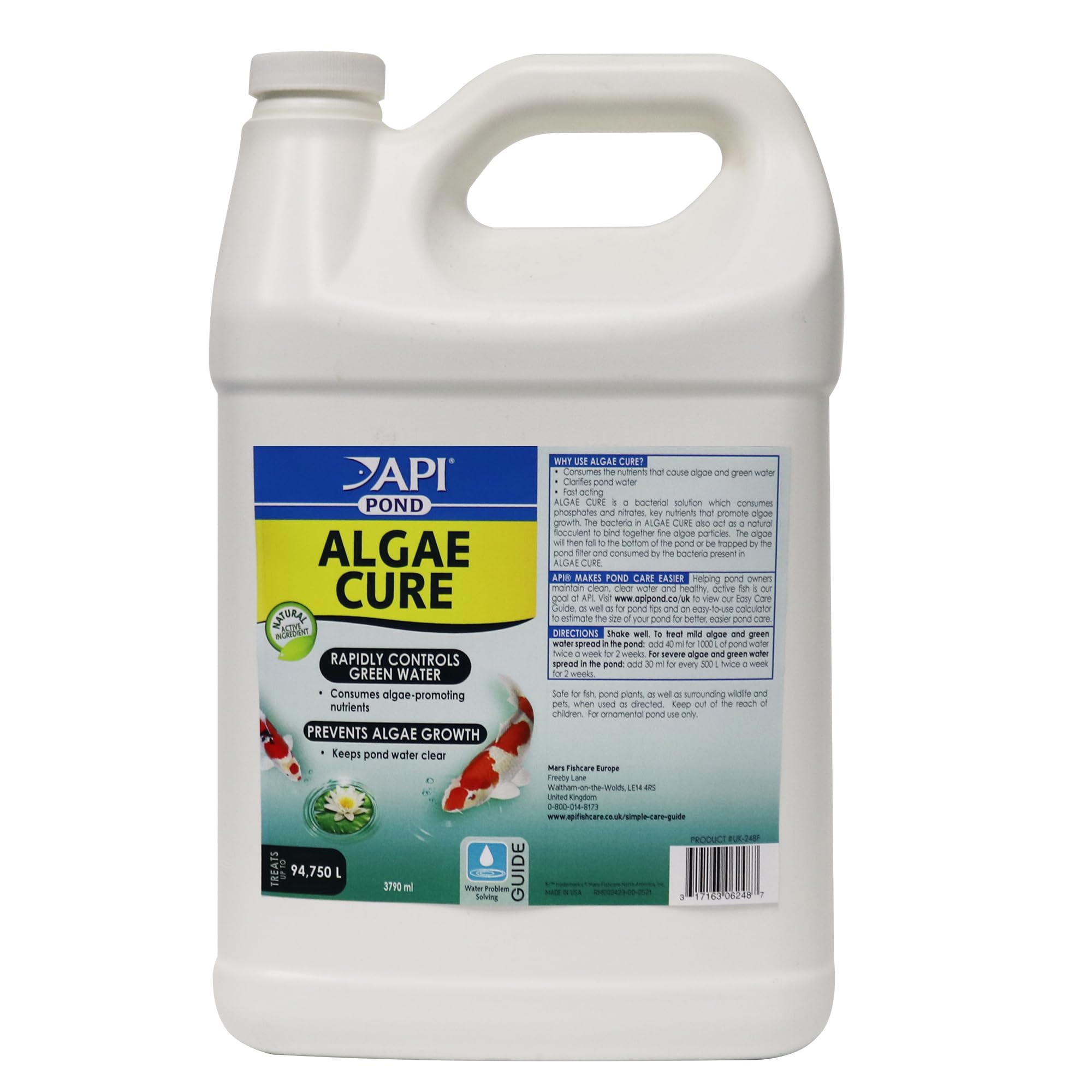API POND presentación frontal de la botella para aclarar agua y mantener estanques limpios