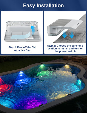 APONUO luces en ambiente de fiesta piscina con colores vibrantes