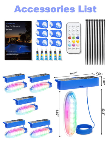 APONUO escena nocturna en piscina con iluminación azul romántica