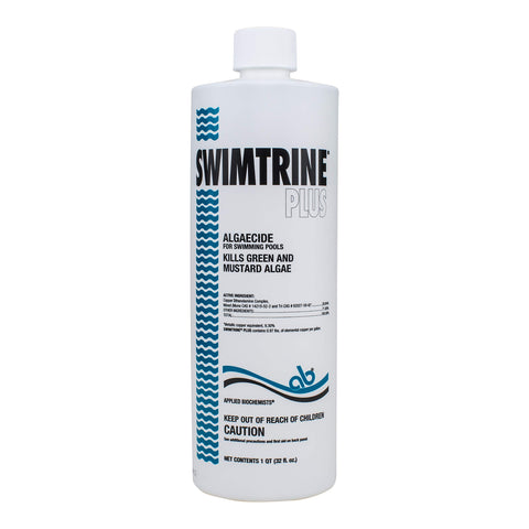 APPLIED BIOCHEMISTS envase frontal de Swimtrine Plus mostrando etiqueta y dosificación