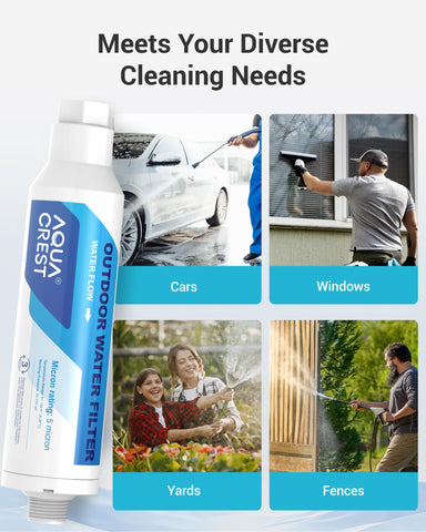 AQUA CREST filtro en mano para comparar tamaño y facilidad de instalación