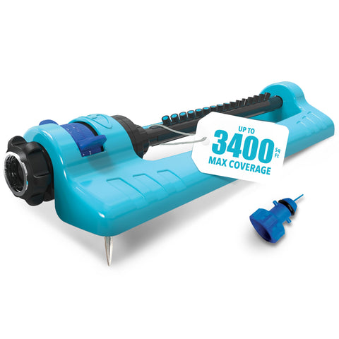 Aqua Joe imagen frontal con base metálica estable para riego seguro