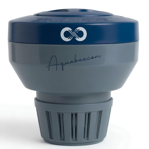 Aquabeacon vista frontal del dispensador que facilita cloración continua